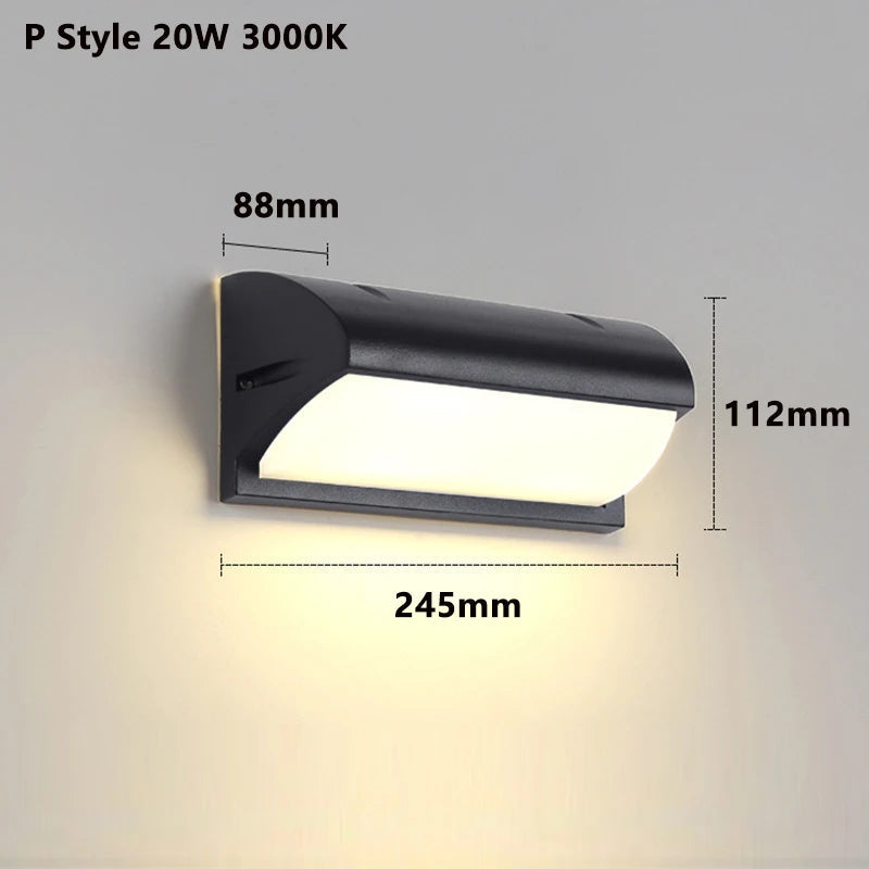 Black Motion Sensor LED Wall Light