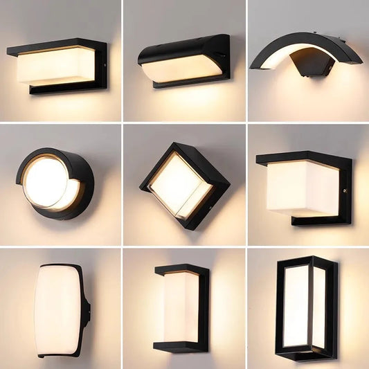 Black Motion Sensor LED Wall Light