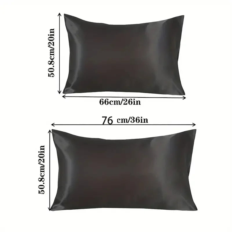 Black Pure Silk Satin Pillowcases