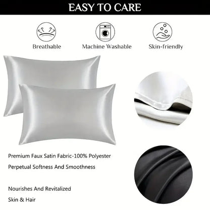 Black Pure Silk Satin Pillowcases