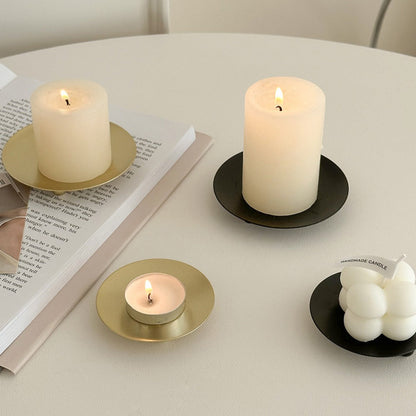 Black Round Plate Candle Holder