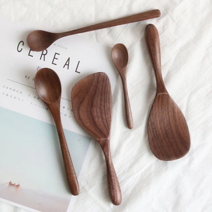 Black Walnut Wooden Dessert Spoon