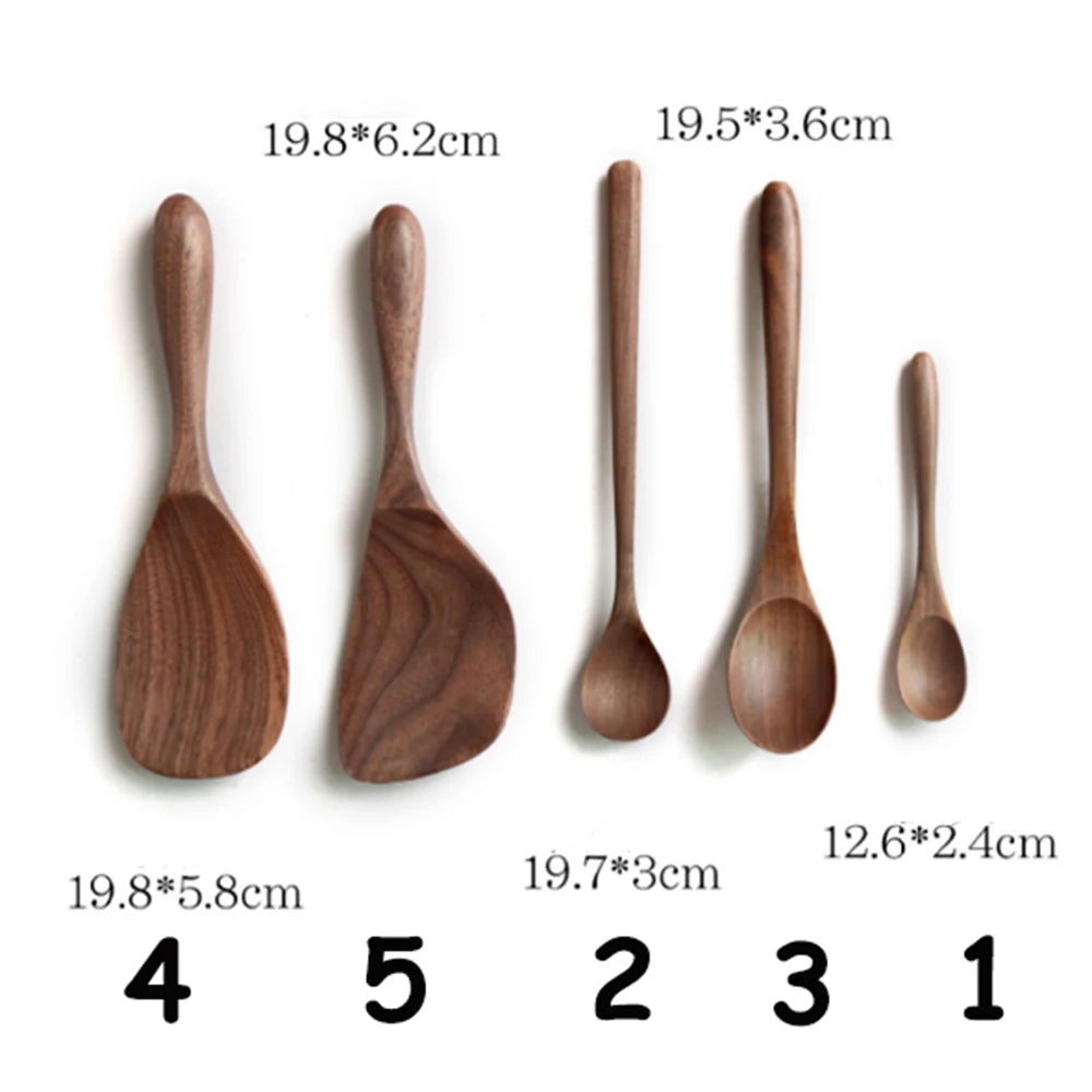 Black Walnut Wooden Dessert Spoon