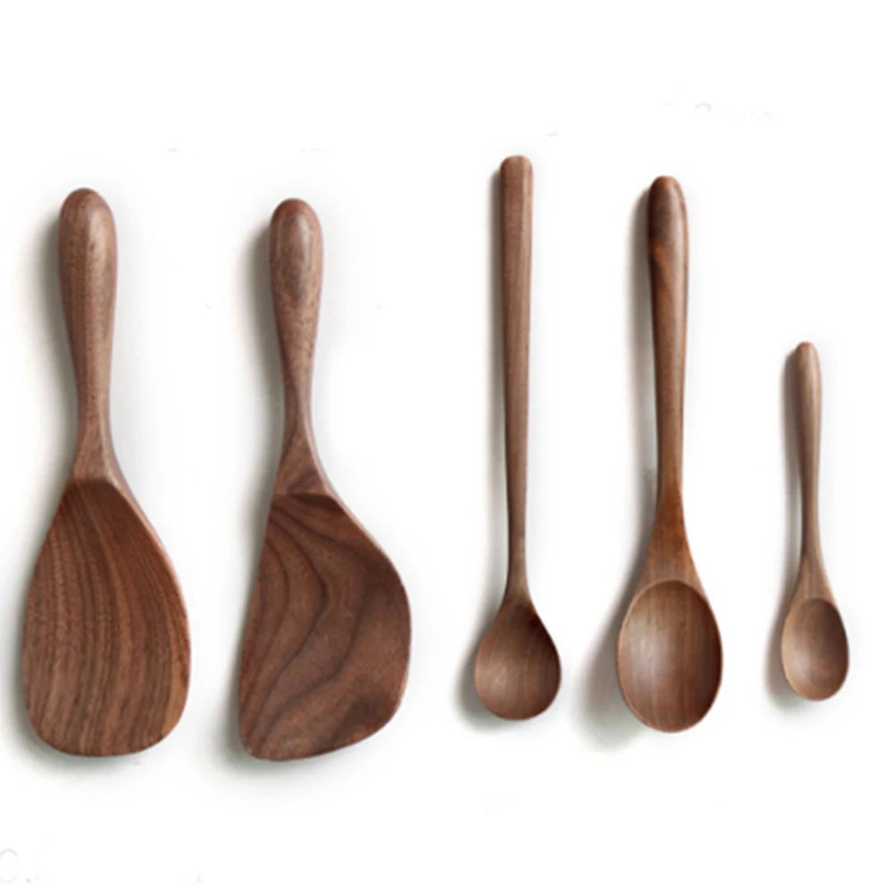 Black Walnut Wooden Dessert Spoon