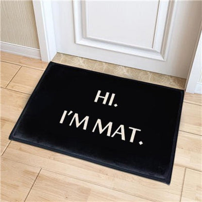 Black White Anti-Slip Welcome Mat