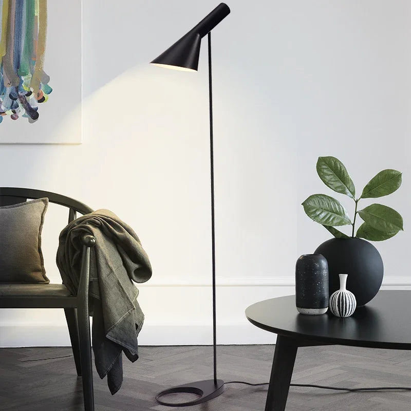 Black White E27 Corner Floor Lamp