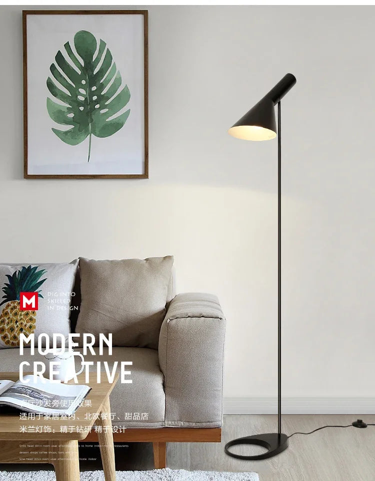 Black White E27 Corner Floor Lamp