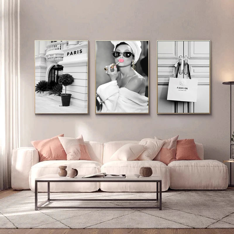 Black White Luxury Canvas Art