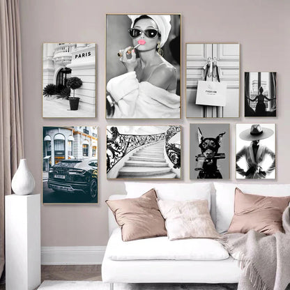 Black White Luxury Canvas Art