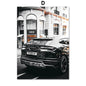 Black and White Car Flower Canvas