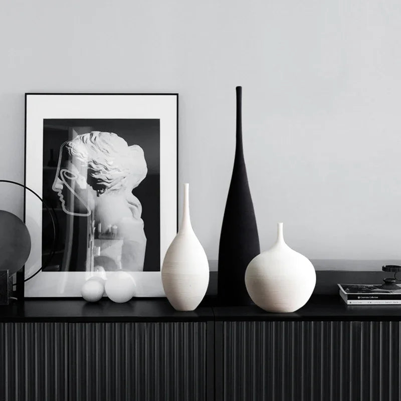 Black and White Ceramic Vase