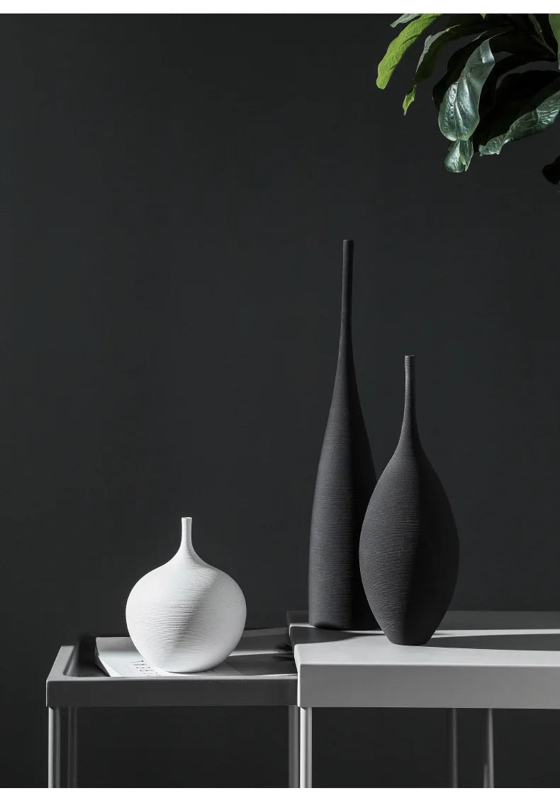 Black and White Ceramic Vase