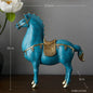 Blue Resin Horse Sculpture Decor