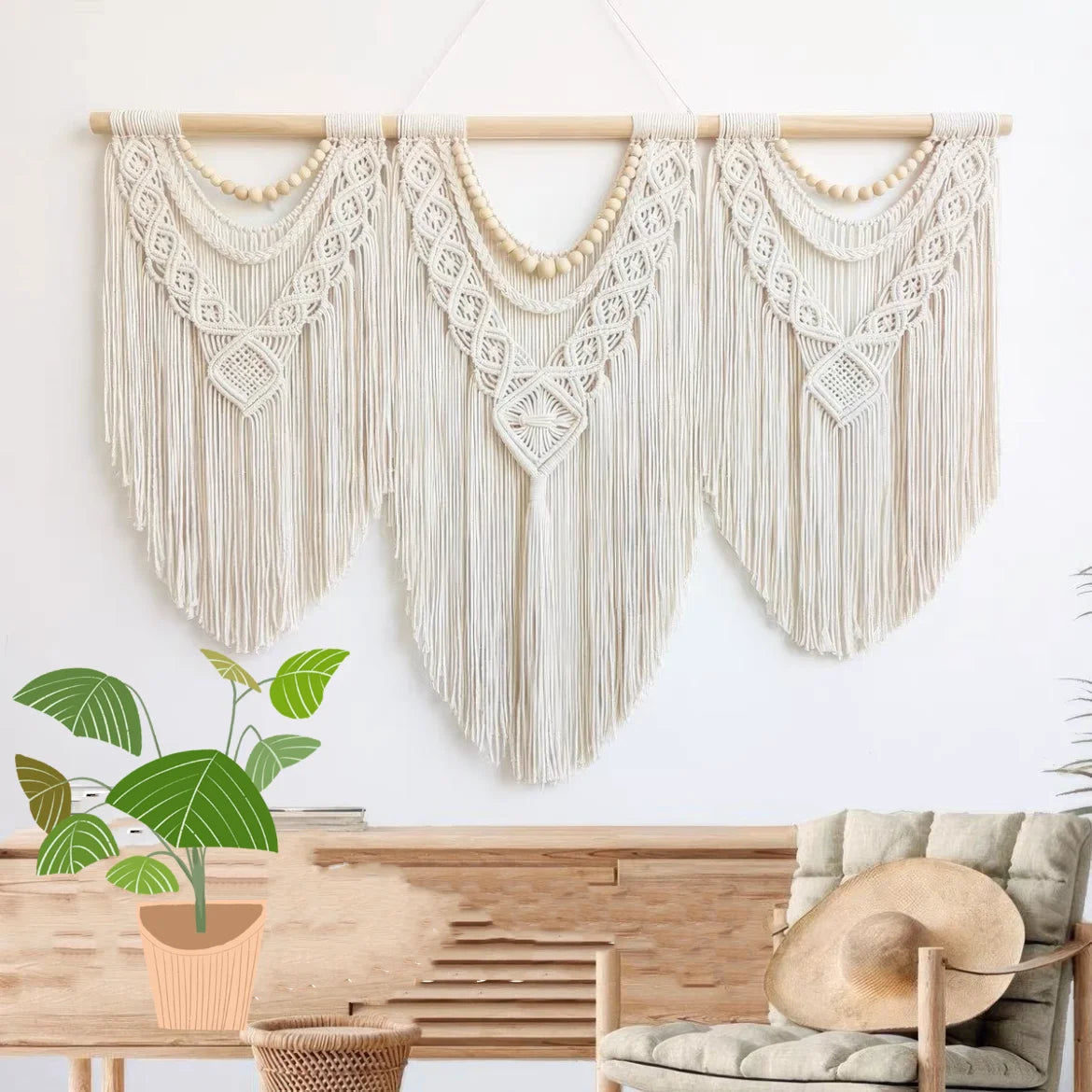 Bohemian Macrame Cotton Wall Tapestry