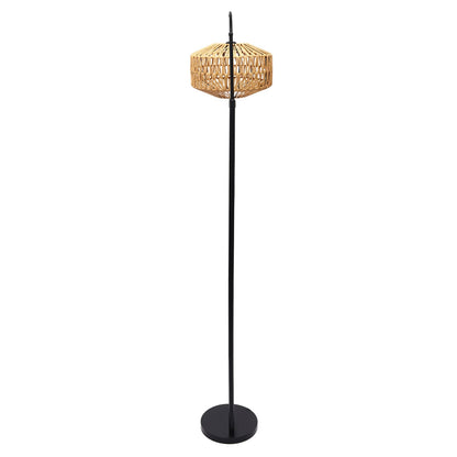 Bohemian Rattan LED Floor Lamp