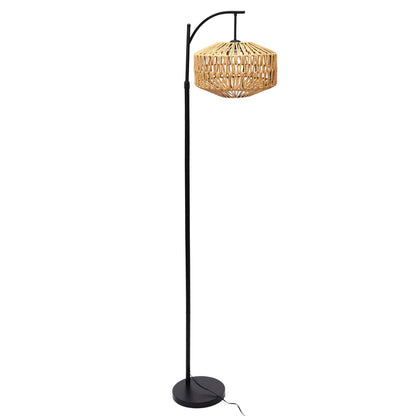 Bohemian Rattan LED Floor Lamp