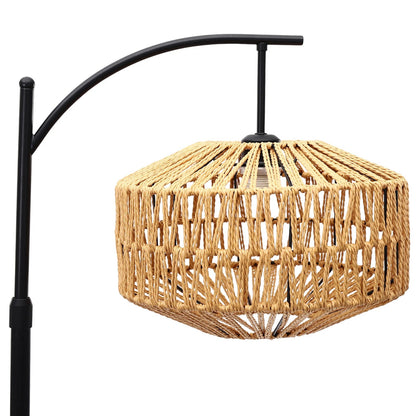 Bohemian Rattan LED Floor Lamp