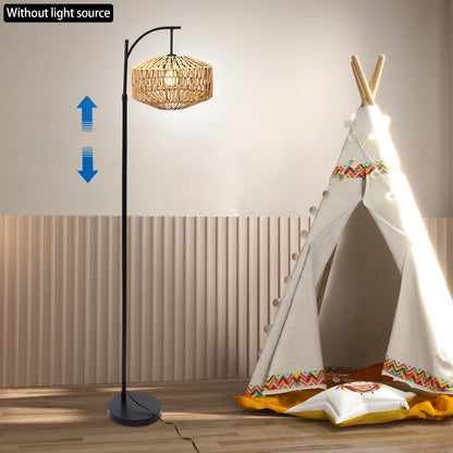 Bohemian Rattan LED Floor Lamp