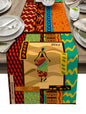 Boho African Woman Linen Table Runner