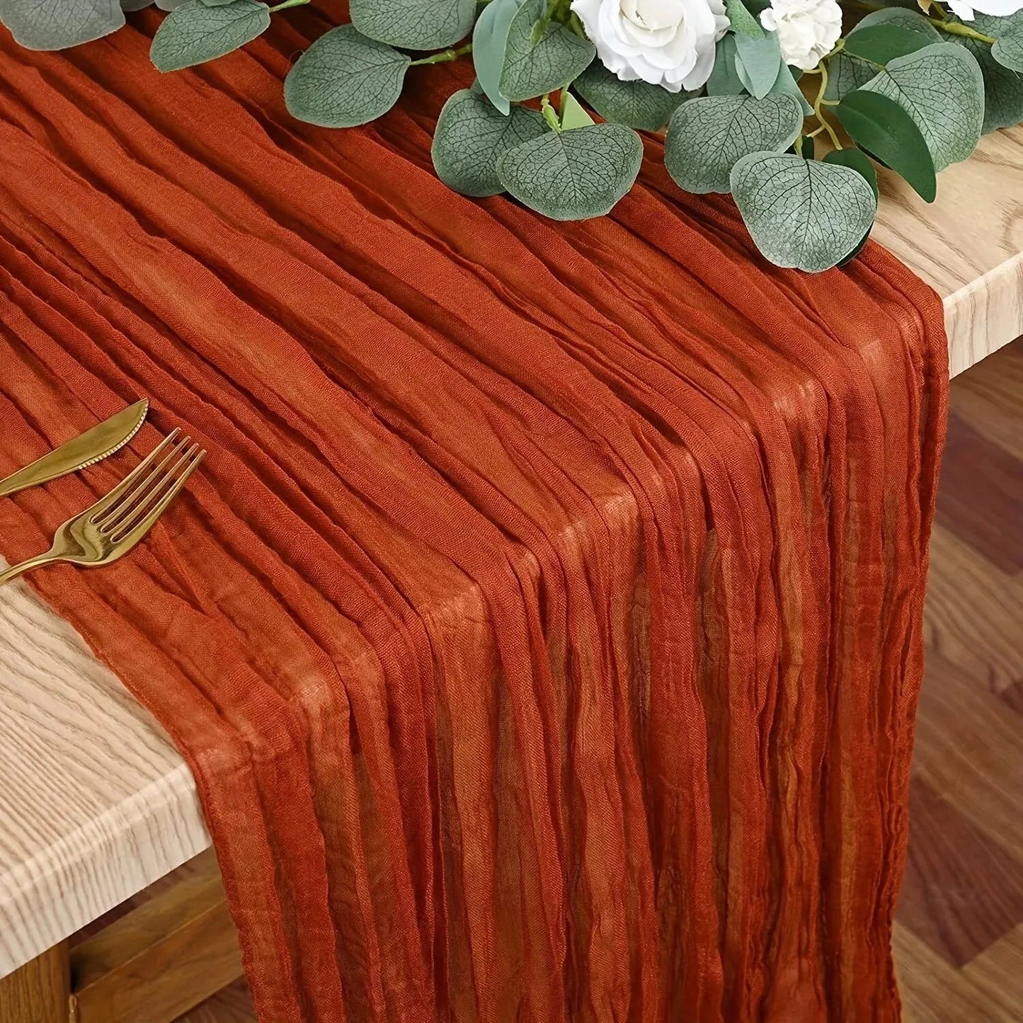 Boho Cheesecloth Table Runner 1pc