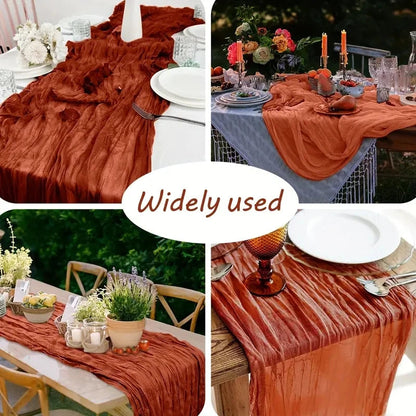 Boho Cheesecloth Table Runner 1pc