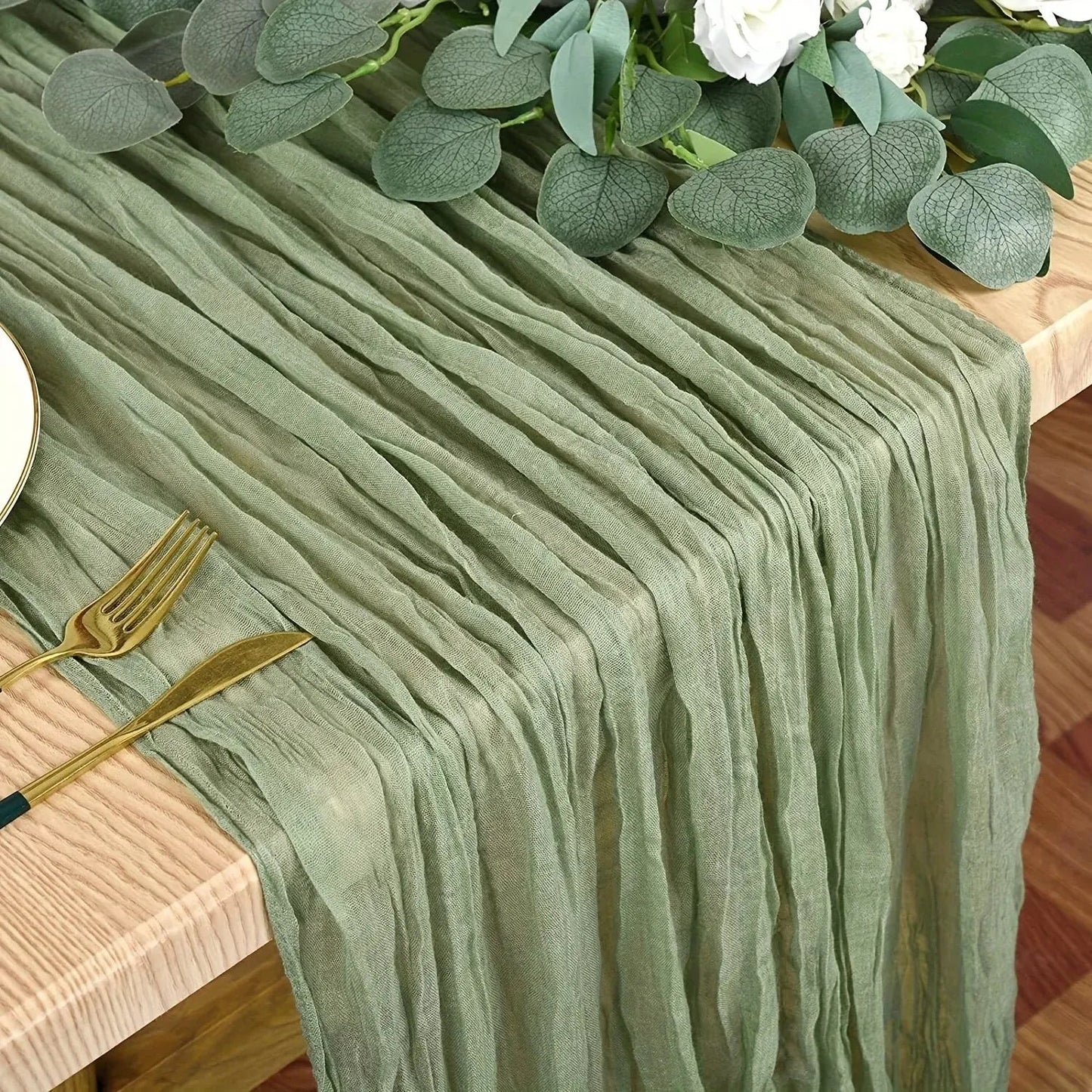 Boho Cheesecloth Table Runner 1pc