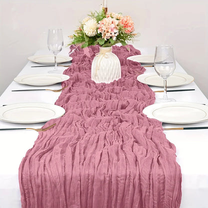 Boho Cheesecloth Table Runner 1pc