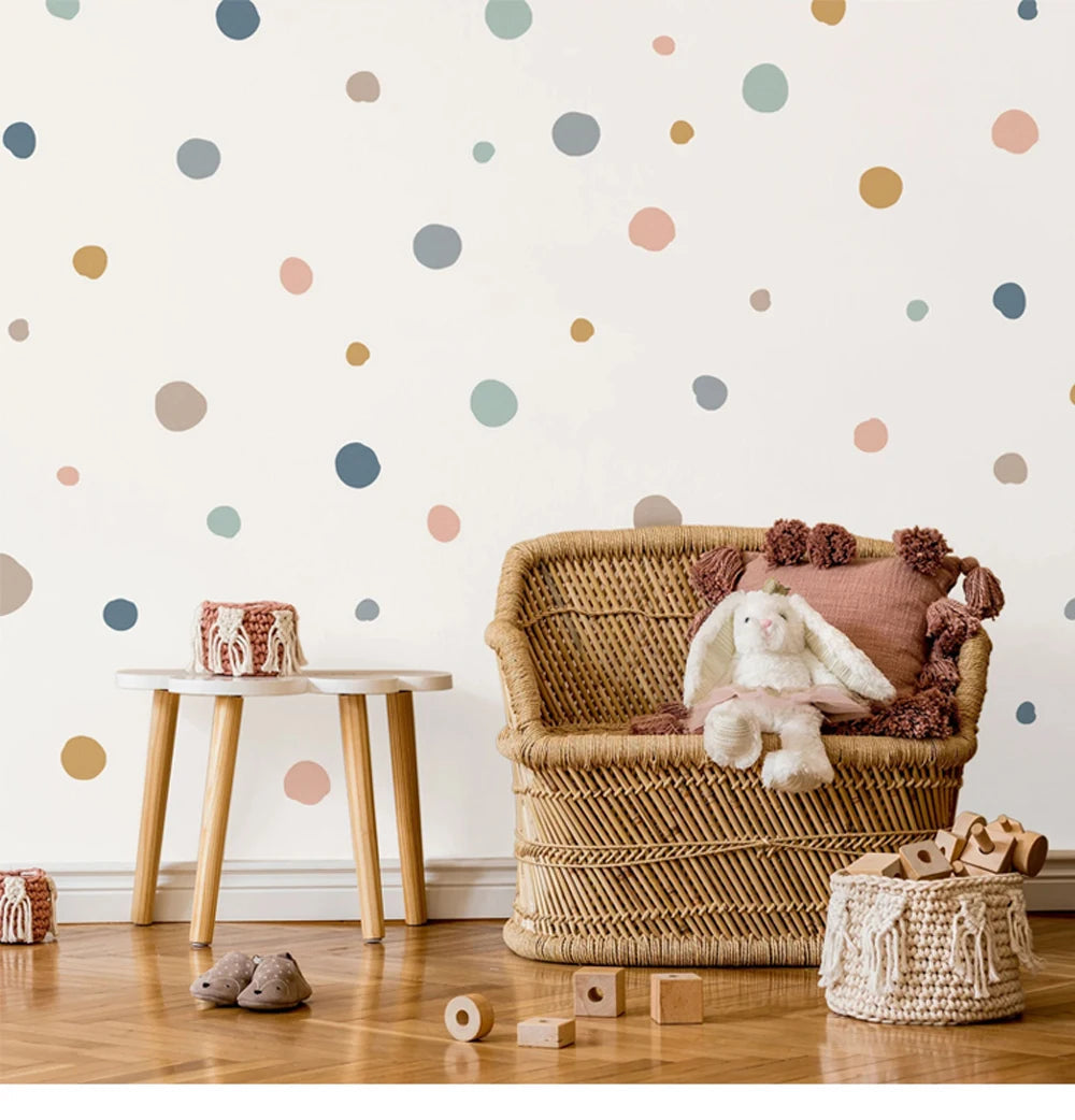 Boho Colourful Polka Dot Wall Stickers