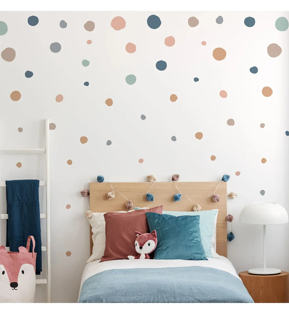 Boho Colourful Polka Dot Wall Stickers