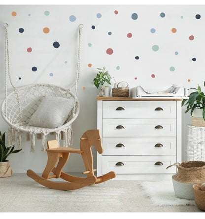 Boho Colourful Polka Dot Wall Stickers