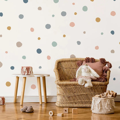 Boho Colourful Polka Dot Wall Stickers