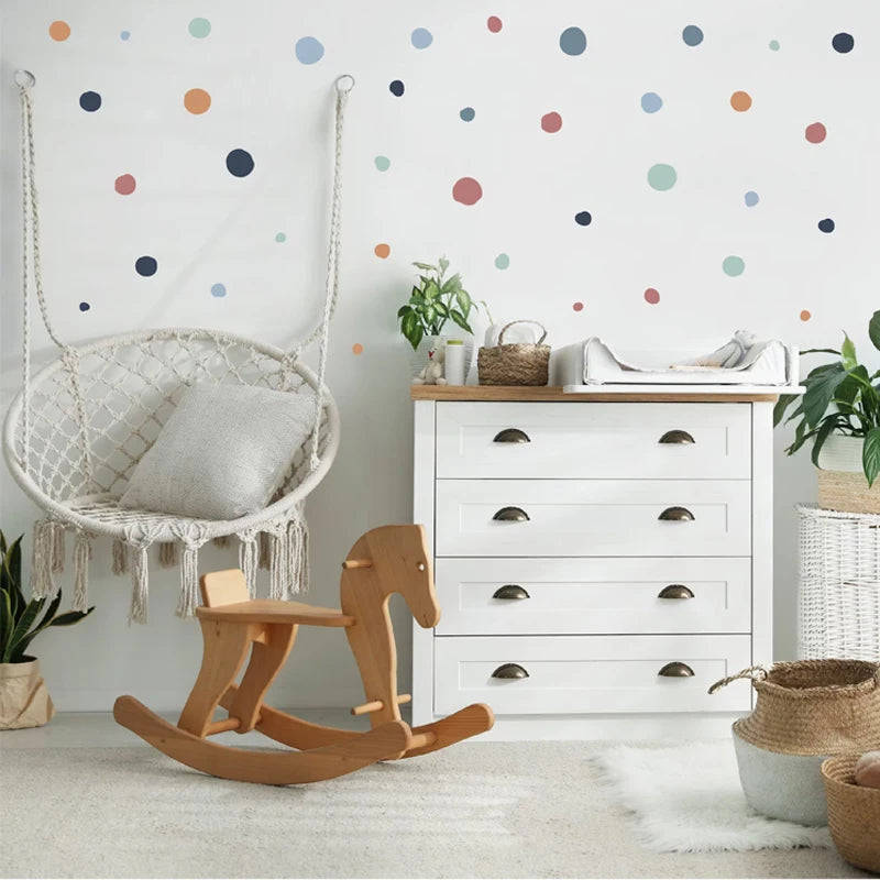 Boho Colourful Polka Dots Wall Stickers