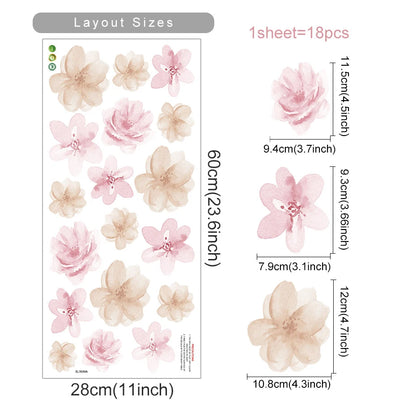 Boho Flowers Removable Wall Decals