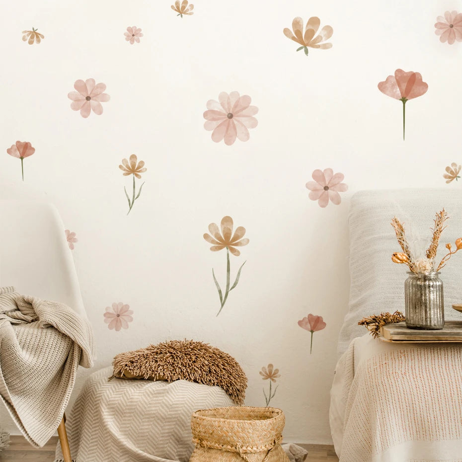 Boho Flowers Removable Wall Decals