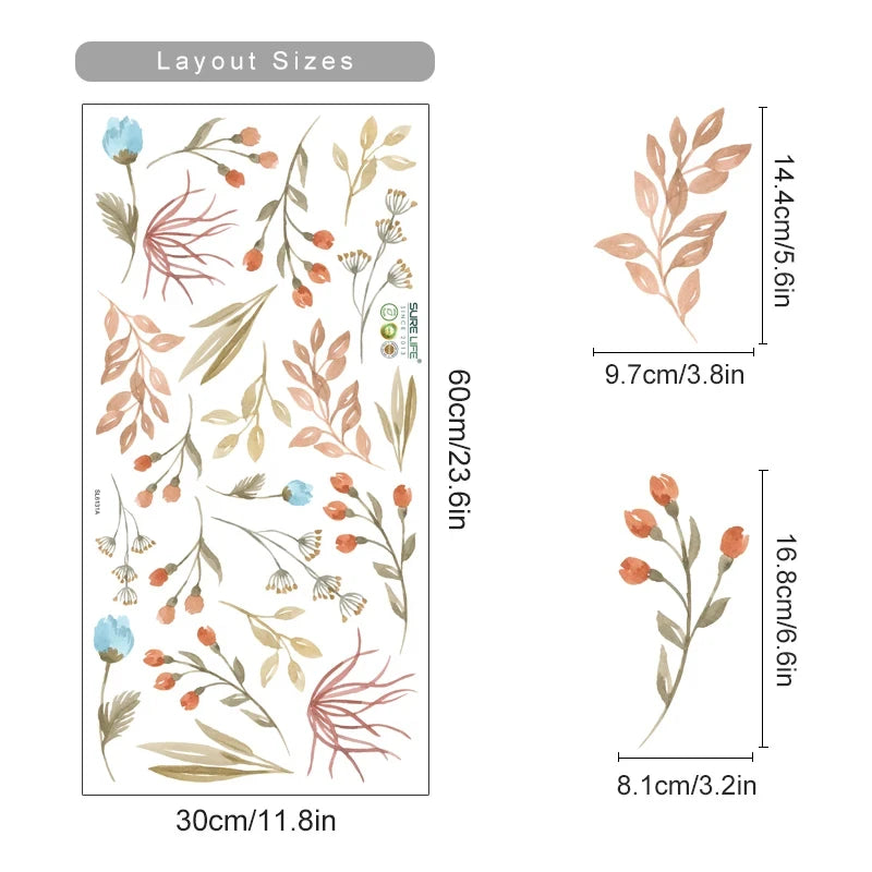 Boho Flowers Vinyl Wall Decals