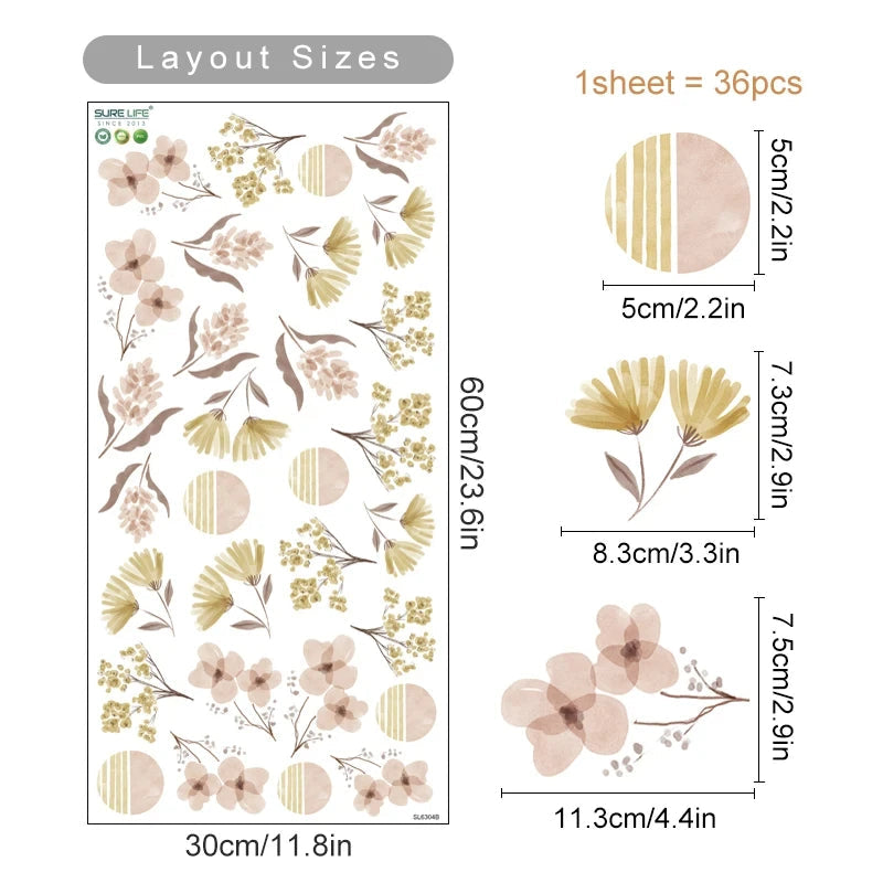 Boho Flowers Vinyl Wall Decals