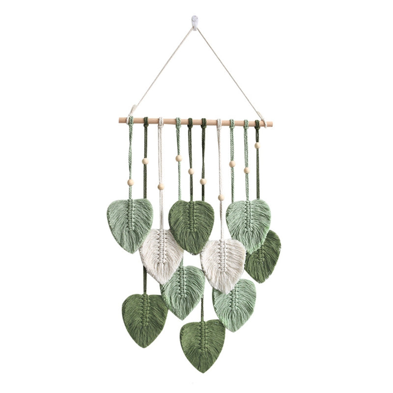 Boho Green Leaf Macrame Wall Hanging