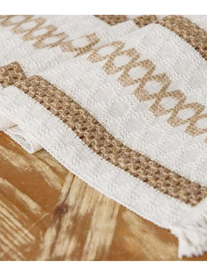 Boho Macramé Table Runner - Cream & Brown