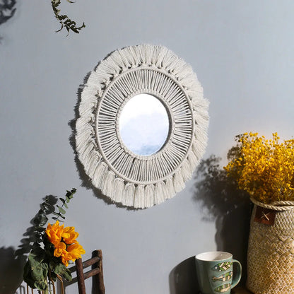 Boho Macrame Wall Hanging Mirror