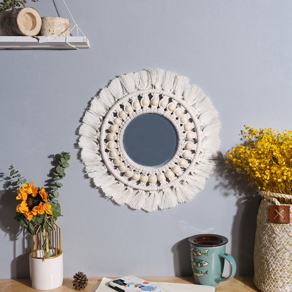 Boho Macrame Wall Mirror 30cm