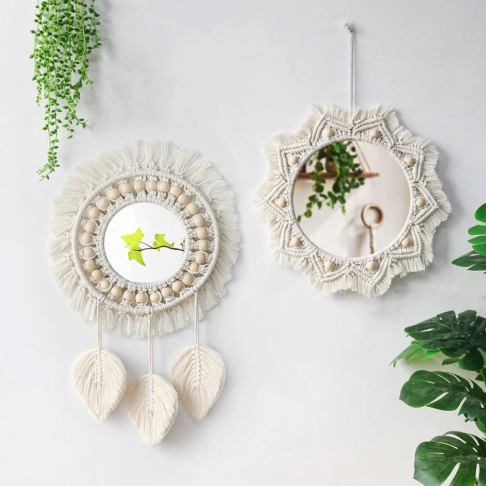 Boho Macrame Wall Mirror 30cm