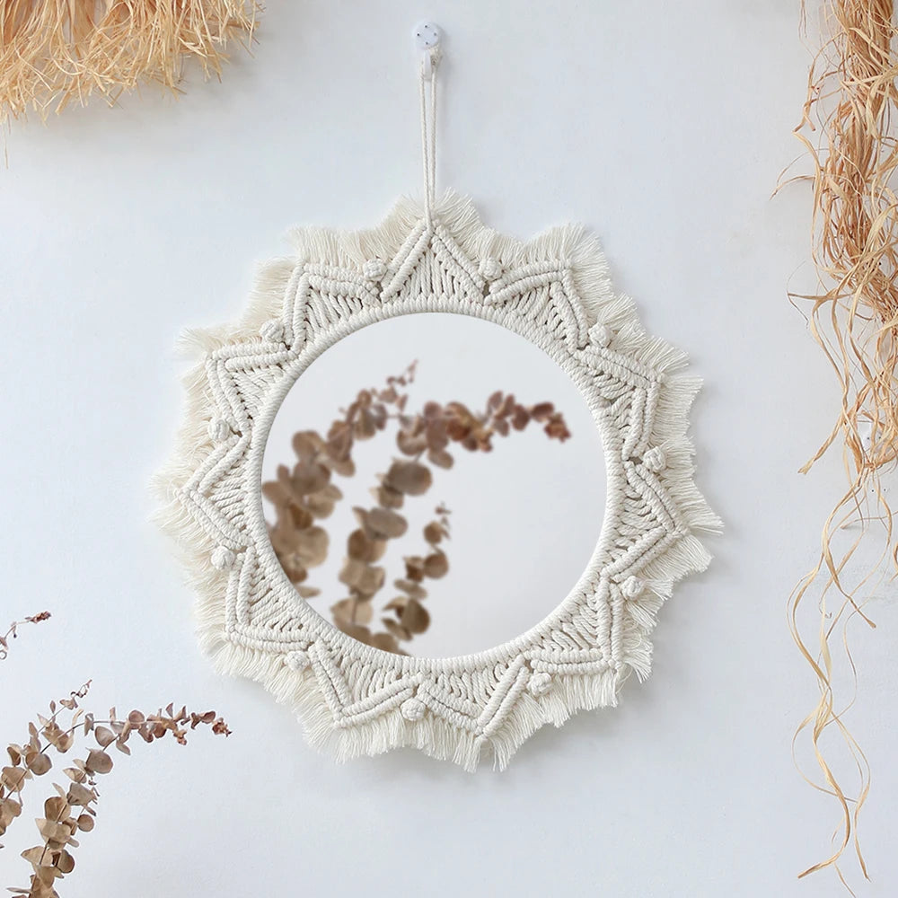 Boho Macrame Wall Mirror 30cm