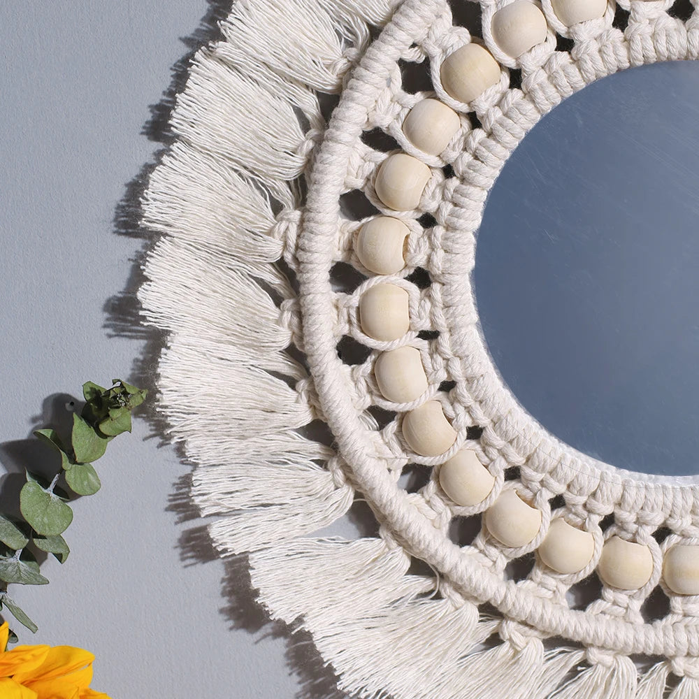 Boho Macrame Wall Mirror 30cm