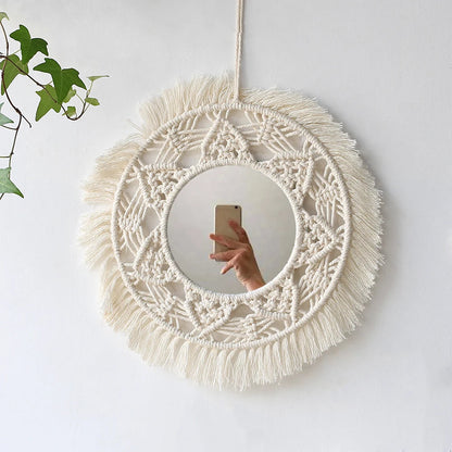 Boho Macrame Wall Mirror 30cm