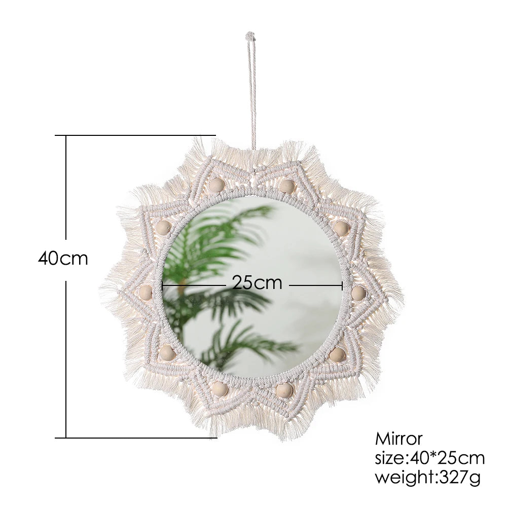 Boho Macrame Wall Mirror 30cm