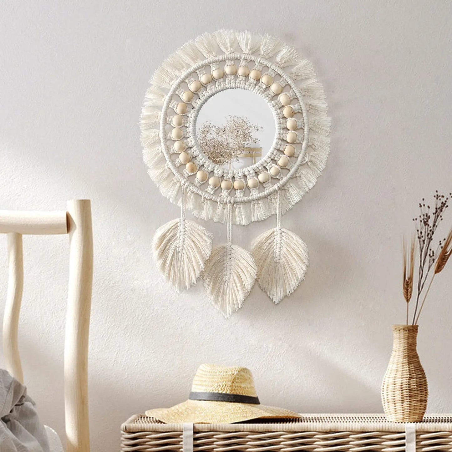 Boho Macrame Wall Mirror 30cm