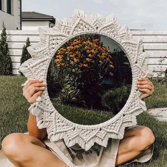 Boho Macrame Wall Mirror 30cm