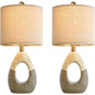 Boho Rattan Table Lamps Set