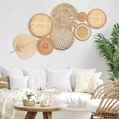 Boho Rattan Wall Basket Set