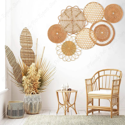 Boho Rattan Woven Wall Decor